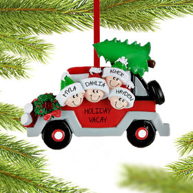 Personalized Car Family 4 Christmas Ornament