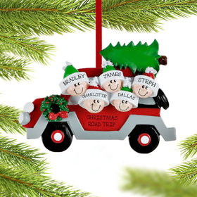 Personalized Car Family 5 Christmas Ornament