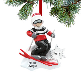 Personalized Boy Skier with Goggles Christmas Ornament
