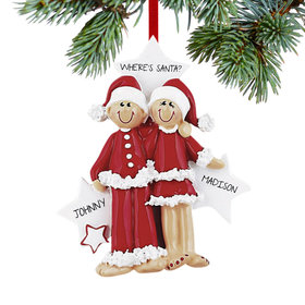 Personalized Santa Siblings Christmas Ornament