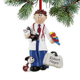 Personalized Veterinarian Male Christmas Ornament