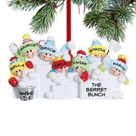 Personalized Snowball Fight 7 Christmas Ornament