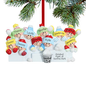 Personalized Snowball Fight 10 Christmas Ornament