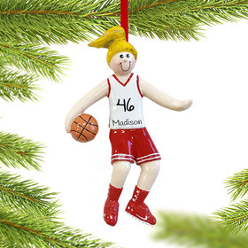 Personalized Basketball Player Girl Christmas Ornament