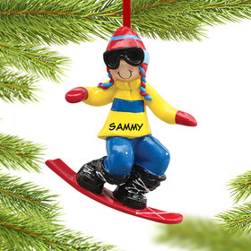 Personalized Snowboarder Boy Christmas Ornament
