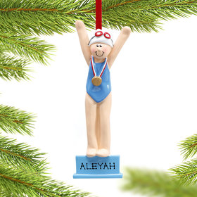 Personalized Swimmer or Diver Girl Christmas Ornament