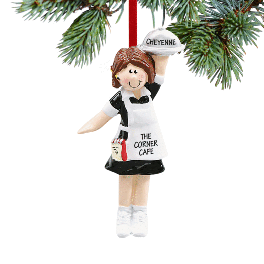 Personalized Waitress Christmas Ornament