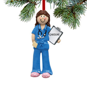 Personalized Female Physician Assistant, Nurse, EMT Christmas Ornament