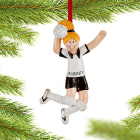 Personalized Volleyball Girl Spiking the Ball Christmas Ornament