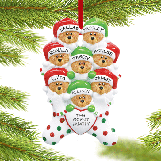 Personalized Stocking Bears 8 Christmas Ornament