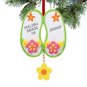 Personalized Flower Sandals Christmas Ornament