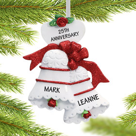 Personalized Anniversary Wedding Bells Christmas Ornament