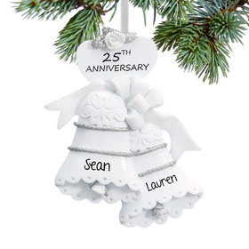 Personalized 25th Anniversary Bells Christmas Ornament