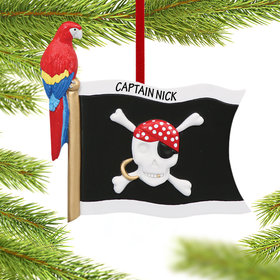 Personalized Pirate Flag Christmas Ornament