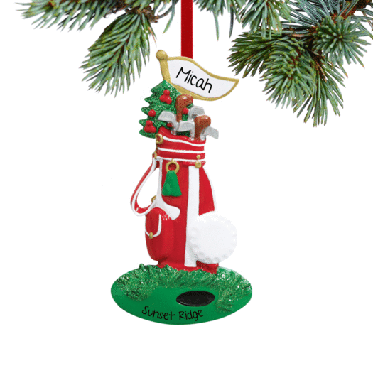 Personalized Golf Bag Christmas Ornament