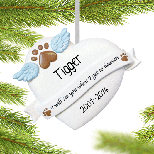 Personalized Pet Memorial Heart Christmas Ornament