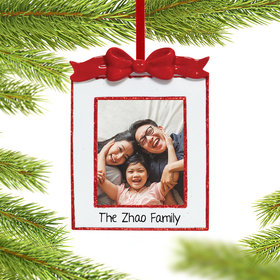 Personalized Bow Photo Frame Christmas Ornament