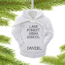 Personalized White Hoodie Christmas Ornament