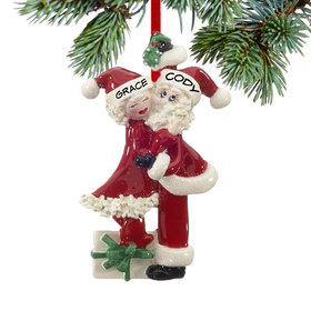 Personalized Mistletoe Santa and Mrs. Claus Christmas Ornament