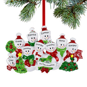 Personalized Grandparents Snowmen Family Christmas Ornament