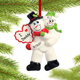 Personalized I Love Daddy 1 Child Christmas Ornament
