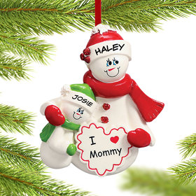 Personalized I Love Mommy 1 Child Christmas Ornament
