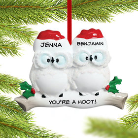 Personalized Wise Owl Couple Christmas Ornament
