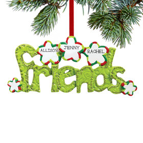 Personalized Friends Word for 2 or 3 friends Christmas Ornament