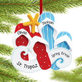 Personalized Flip Flops Couple Christmas Ornament