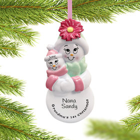Personalized Grandma's First Christmas (Baby Girl) Christmas Ornament