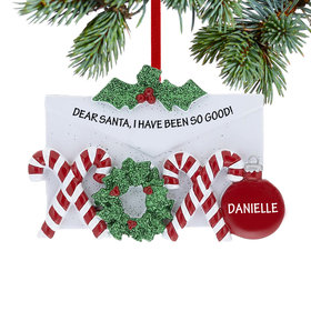 Personalized Hugs and Kisses Letter Christmas Ornament