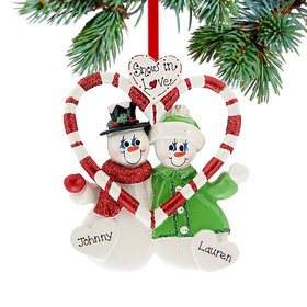 Personalized Snow in Love Couple Christmas Ornament