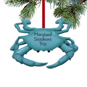 Personalized Blue Crab Christmas Ornament