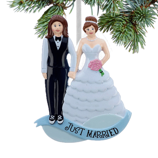 Same Sex Marriage (Women in Tuxedo/Wedding Gown) Christmas Ornament