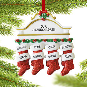 Personalized Stockings Hanging From Mantel 8 Christmas Ornament