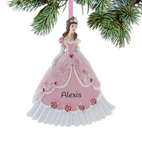 Personalized Princess in Pink Ball Gown Christmas Ornament