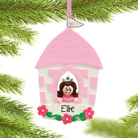 Personalized Princess in Castle Christmas Ornament