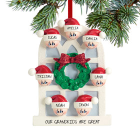 Personalized Christmas Window Family of 7 Christmas Ornament