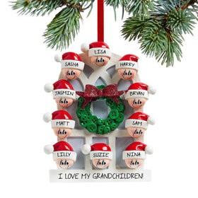 Window Family of 10 Grandparents Christmas Ornament