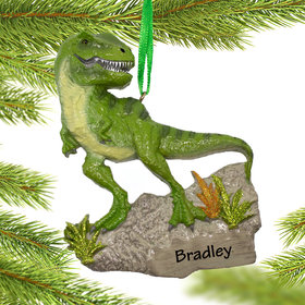 Personalized T-REX Dinosaur Christmas Ornament