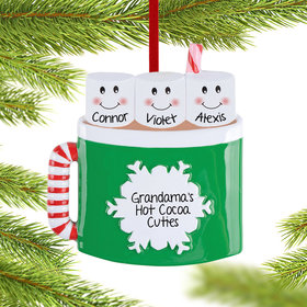 Personalized Marshmallow Mug Family of 3 Christmas Ornament