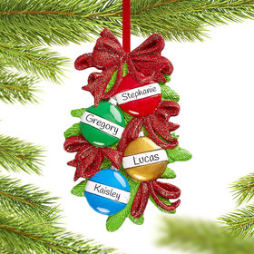 Personalized Christmas Ball Family of 4 Christmas Ornament