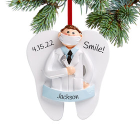 Personalized Dentist Boy Christmas Ornament