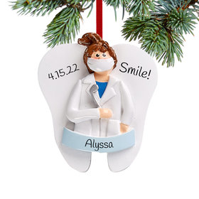 Personalized Dentist Girl Christmas Ornament