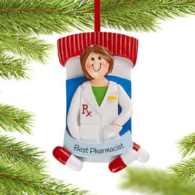 Personalized Pharmacist Girl Christmas Ornament