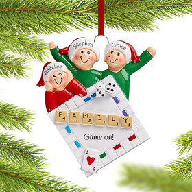 Personalized Game Night of 3 Christmas Ornament