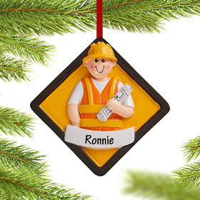 Personalized Construction Christmas Ornament