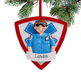 Personalized EMT Guy Christmas Ornament