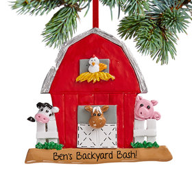 Personalized Barn Christmas Ornament