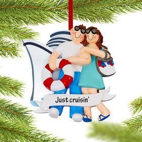 Personalized Love On A Cruise Ship Christmas Ornament